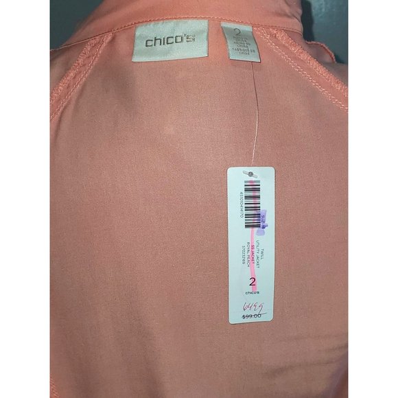 NWT Chico's Twill Utility Lightweight Jacket Women's Royal Peach Size 2 /L 1047 - Picture 9 of 10